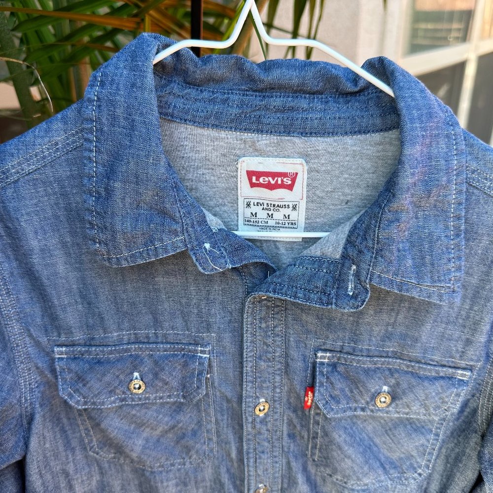 Hem 23" Levi’s Kids Denim Jacket Lightweight Cotton Knit Lined - Picture 4 of 10